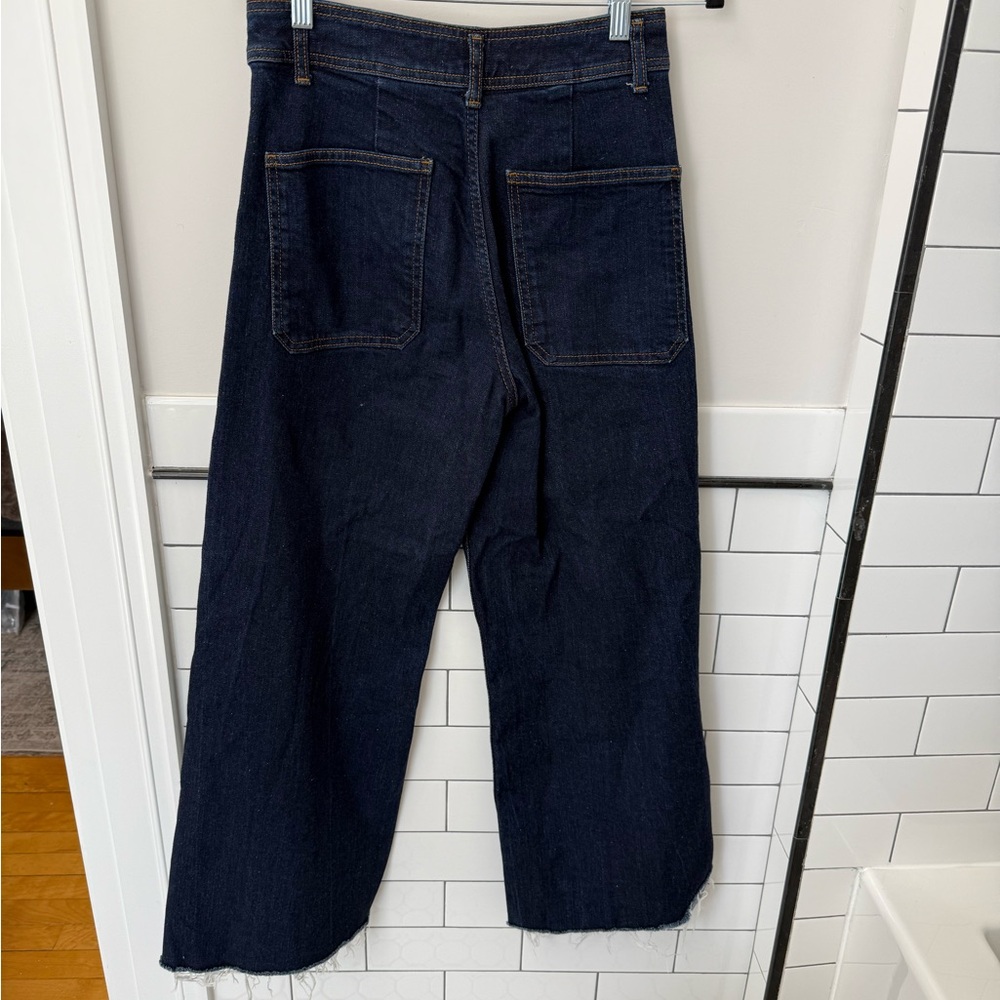 Zara Dark Blue Marine Wide-Leg Jeans - Picture 2 of 3